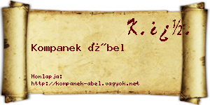 Kompanek Ábel névjegykártya