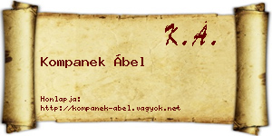 Kompanek Ábel névjegykártya