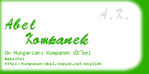 abel kompanek business card